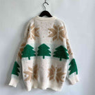 Snowflake Round Neck Long Sleeve Sweater - Guy Christopher 