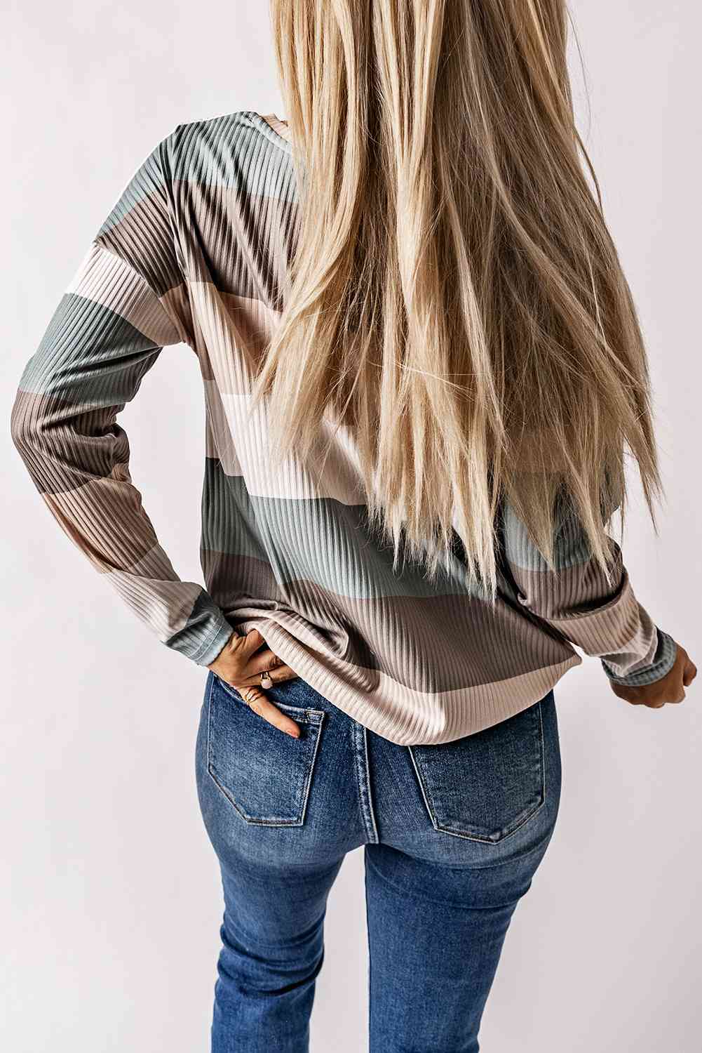 Wide Stripe Top with Pocket - Guy Christopher 