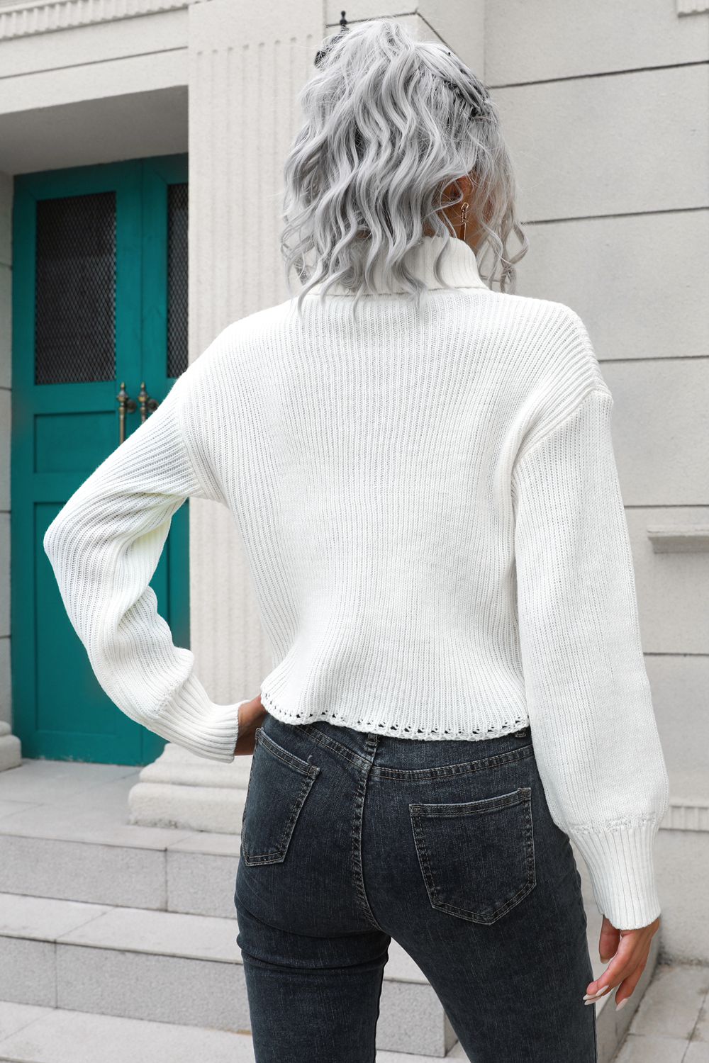 Turtleneck Dropped Shoulder Sweater - Guy Christopher 