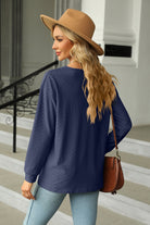 V-Neck Long Sleeve Blouse - Guy Christopher 