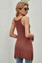 Slit Sleeveless Knit Dress - Guy Christopher 