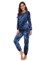 Tie-Dye Top and Drawstring Pants Lounge Set - Guy Christopher 