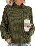 Turtleneck Dropped Shoulder Sweater - Guy Christopher 