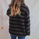 Striped Round Neck Long Sleeve Sweater - Guy Christopher 