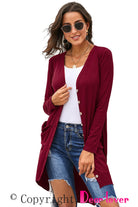 V-Neck Long Sleeve Cardigan with Pocket - Guy Christopher 