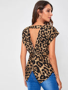 Twisted Open Back Blouse - Guy Christopher 