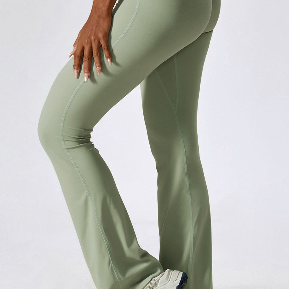 Wide Waistband Slim Fit Wide Leg Sports Leggings - Guy Christopher 