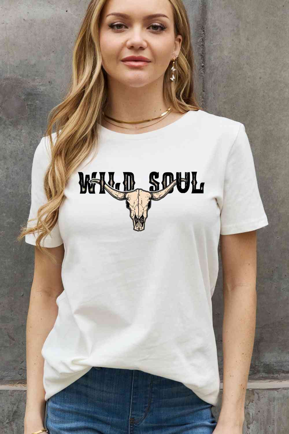 Simply Love Full Size WILD SOUL Graphic Cotton Tee - Guy Christopher 