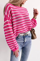 Striped Drop Shoulder Sweater - Guy Christopher 