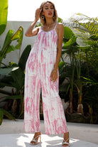 Tie-Dye Spaghetti Strap Jumpsuit with Pockets - Guy Christopher 