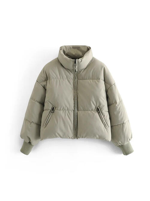 Zip Up Drawstring Winter Coat with Pockets - Guy Christopher 
