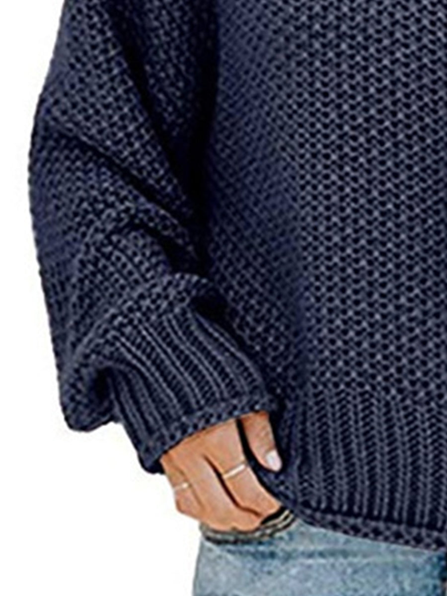 Turtleneck Dropped Shoulder Sweater - Guy Christopher 