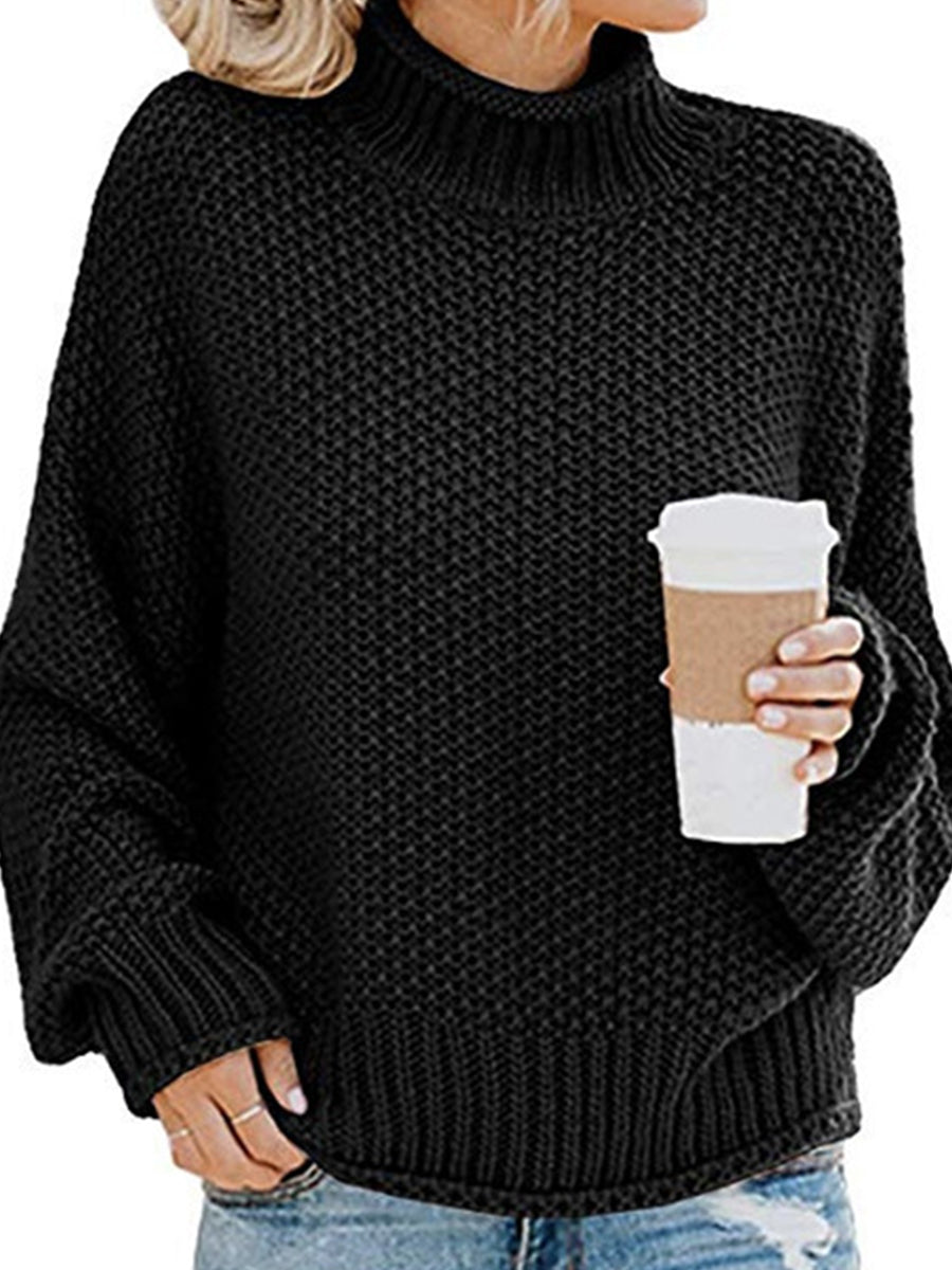 Turtleneck Dropped Shoulder Sweater - Guy Christopher 