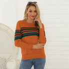 Striped Round Neck Long Sleeve Sweater - Guy Christopher 