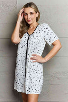 MOON NITE Quilted Quivers Button Down Sleepwear Dress - Guy Christopher 