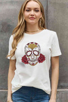 Simply Love Full Size Skull Graphic Cotton Tee - Guy Christopher 