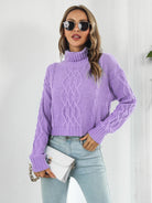 Turtleneck Dropped Shoulder Sweater - Guy Christopher 