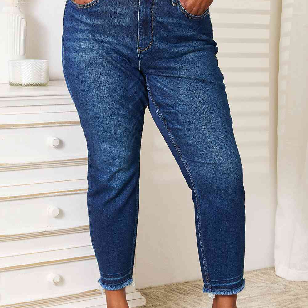 Judy Blue Full Size High Waist Released Hem Slit Jeans