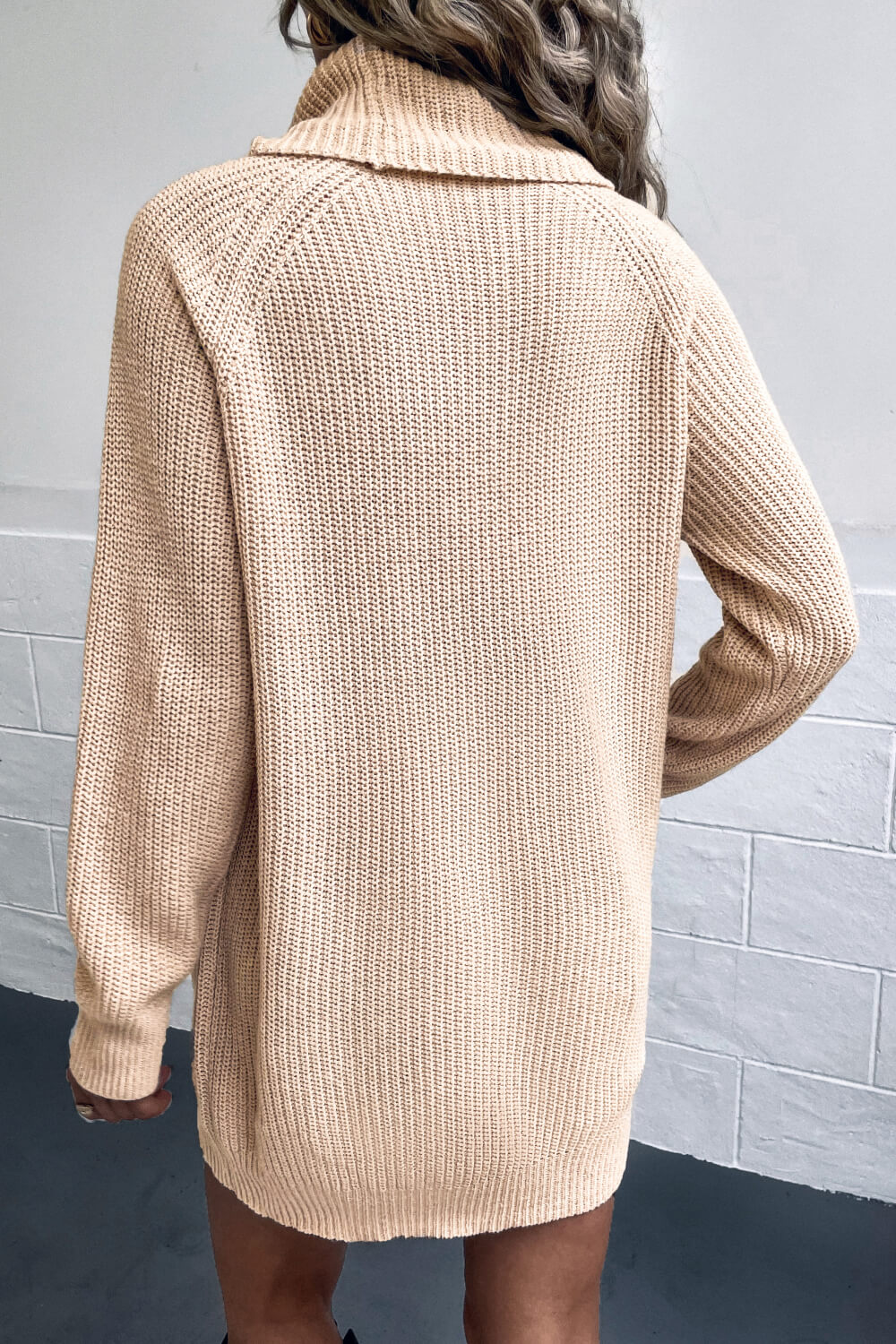 Turtleneck Sweater Dress with Pockets - Guy Christopher 