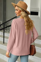 V-Neck Long Sleeve Blouse - Guy Christopher 