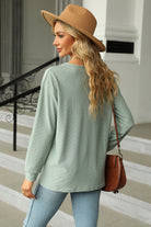 V-Neck Long Sleeve Blouse - Guy Christopher 