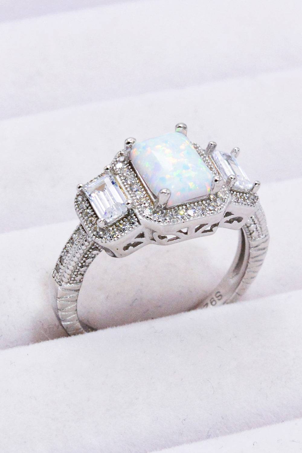 925 Sterling Silver Square Opal Ring - Guy Christopher