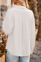Twisted Collared Neck Long Sleeve Shirt - Guy Christopher 