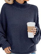 Turtleneck Dropped Shoulder Sweater - Guy Christopher 