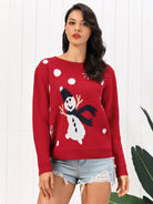 Snowman Round Neck Sweater - Guy Christopher 