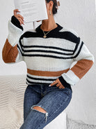 Striped Round Neck Sweater - Guy Christopher 