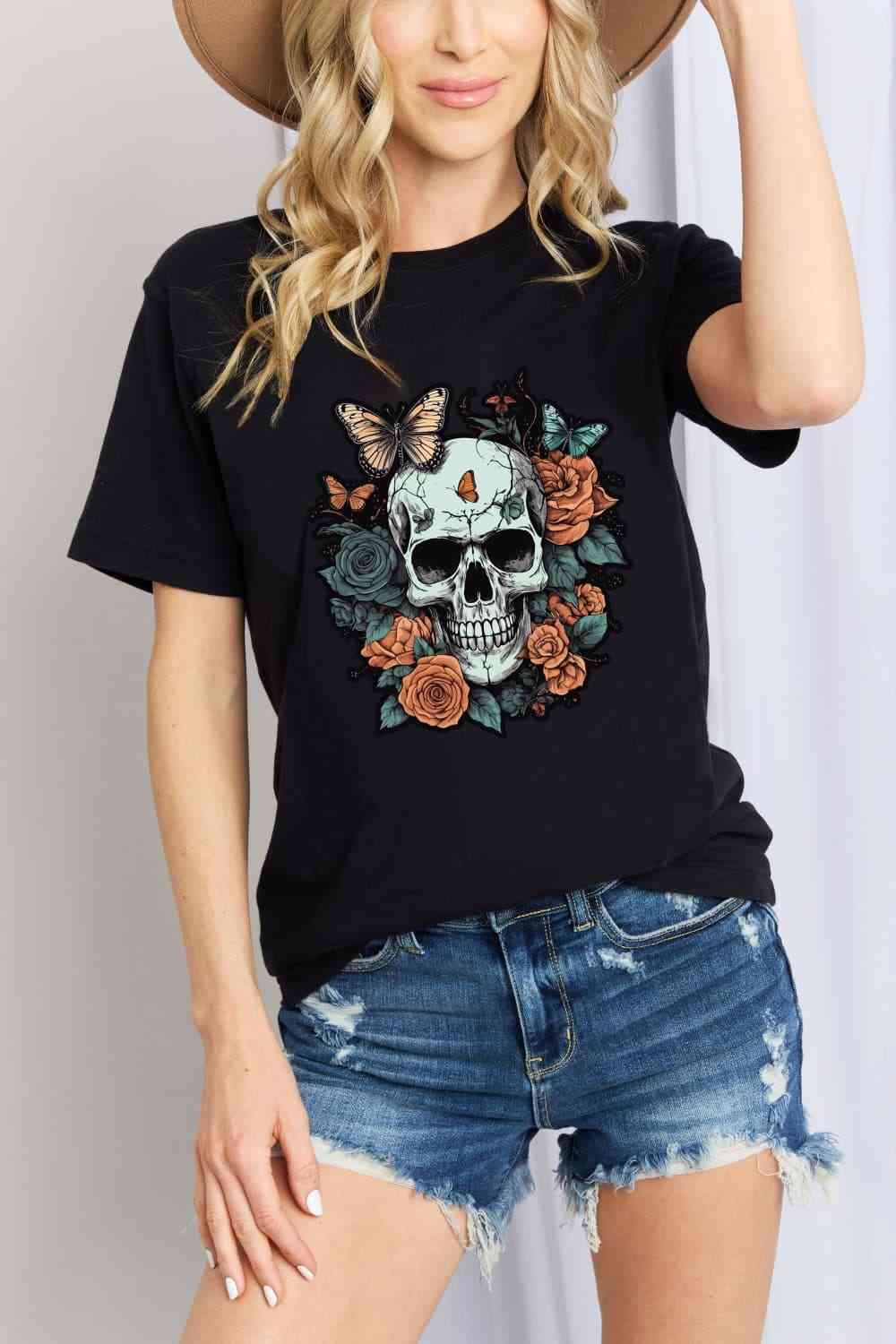 Simply Love Simply Love Full Size Skull Graphic Cotton T-Shirt - Guy Christopher 
