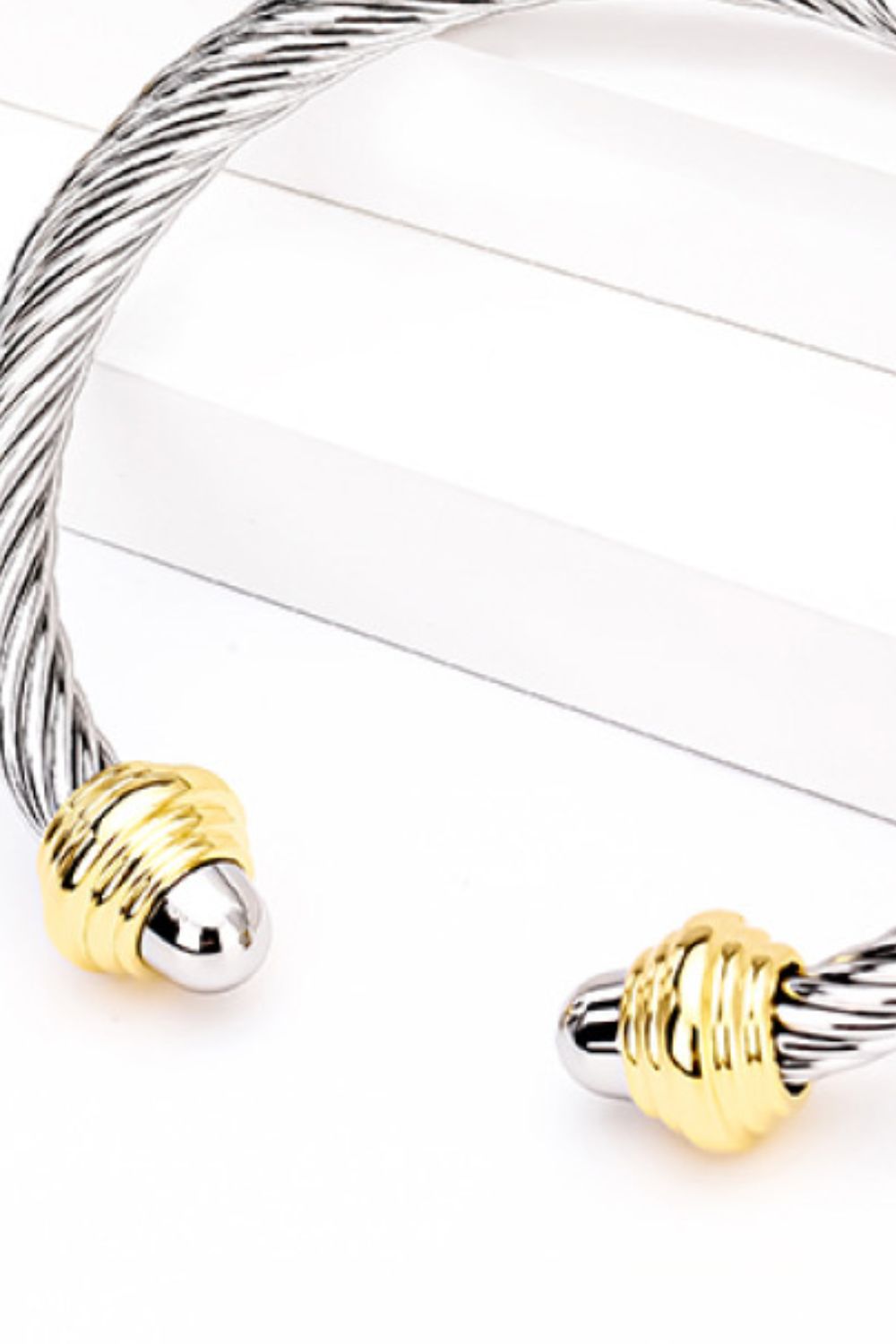 Stainless Steel Twisted Open Bracelet - Guy Christopher 