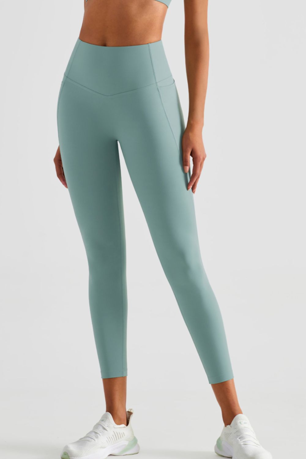 Wide Waistband Sports Leggings with Pockets - Guy Christopher 