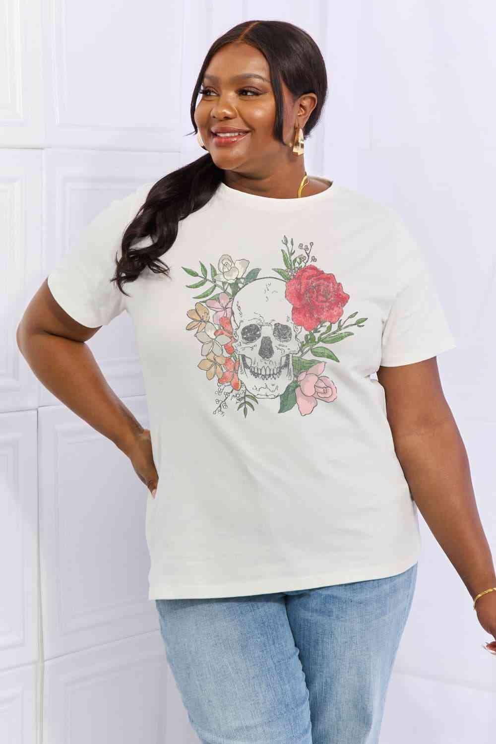 Simply Love Simply Love Full Size Skull Graphic Cotton Tee - Guy Christopher 