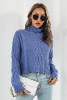 Turtleneck Dropped Shoulder Sweater - Guy Christopher 