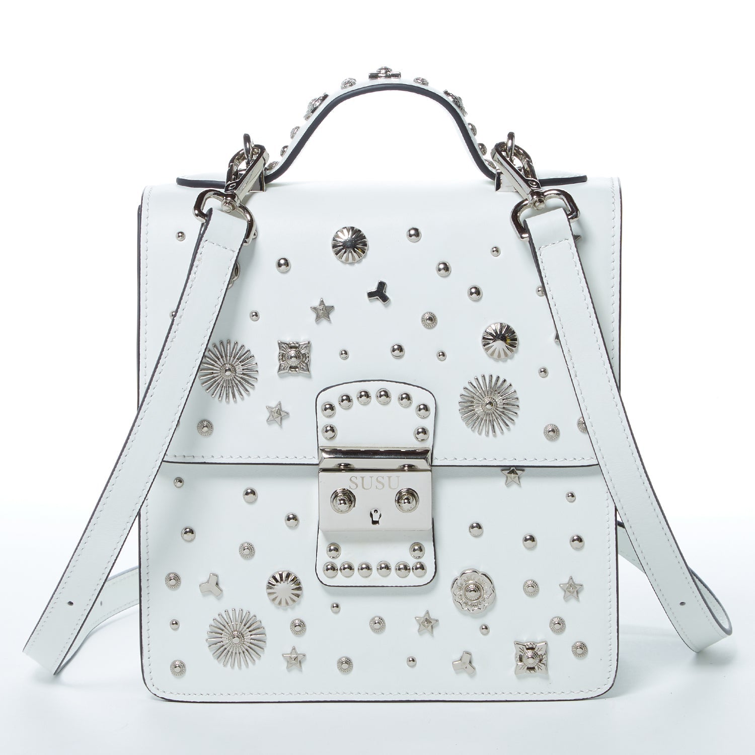 The Hollywood Backpack Leather Purse White - Guy Christopher 