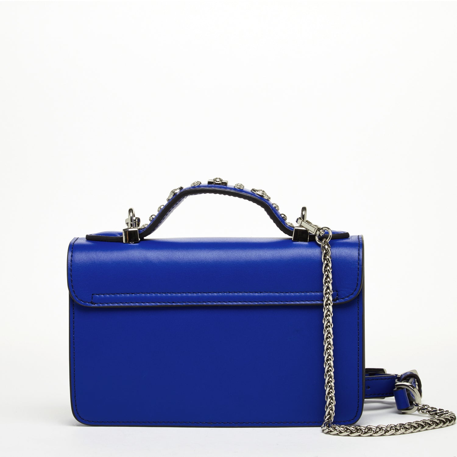 The Hollywood Studded Leather Crossbody Bag Cobalt Blue - Guy Christopher 
