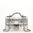 The Hollywood Leather Crossbody Bag Silver - Guy Christopher 