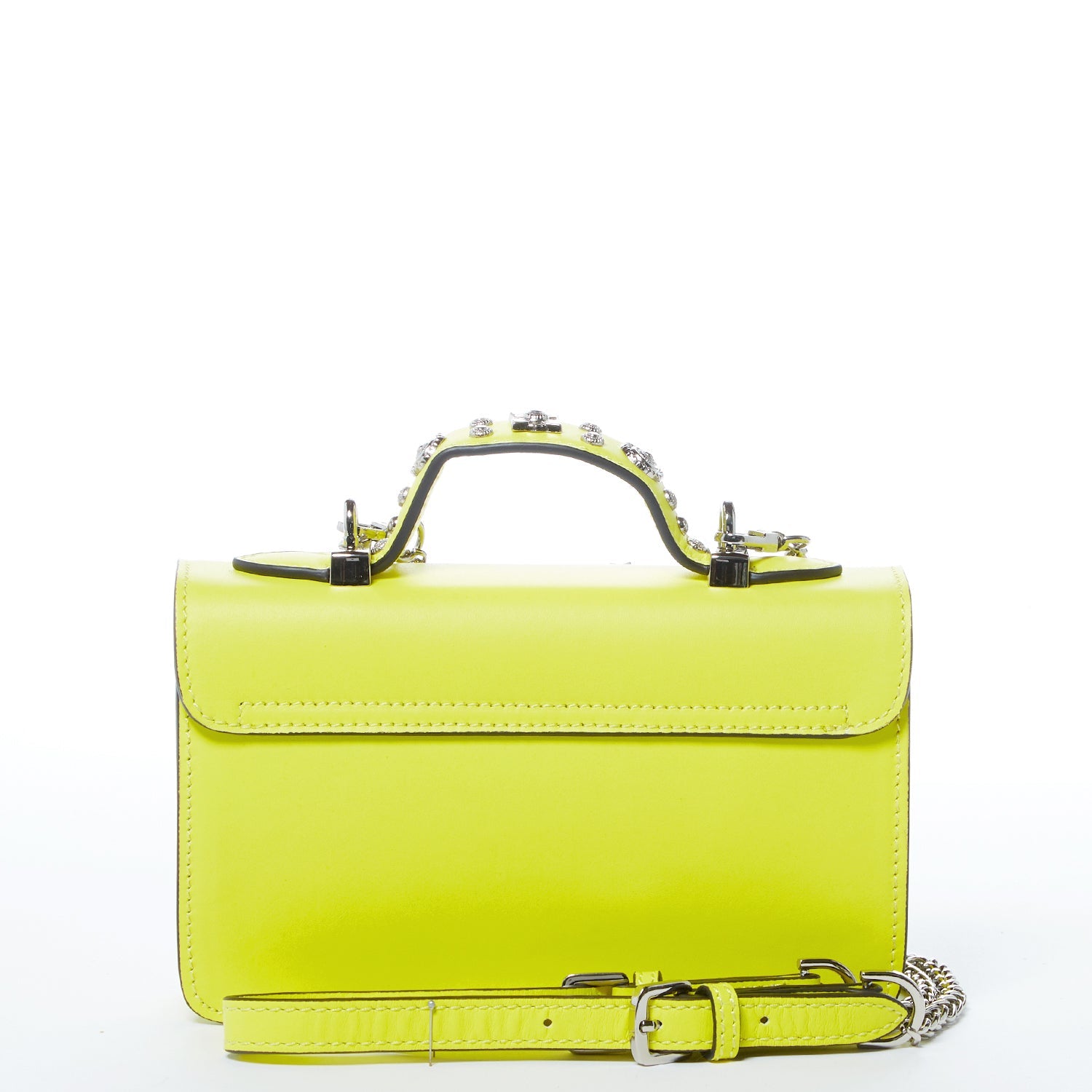 The Hollywood Bright Yellow Studded Leather Crossbody Bag - Guy Christopher 