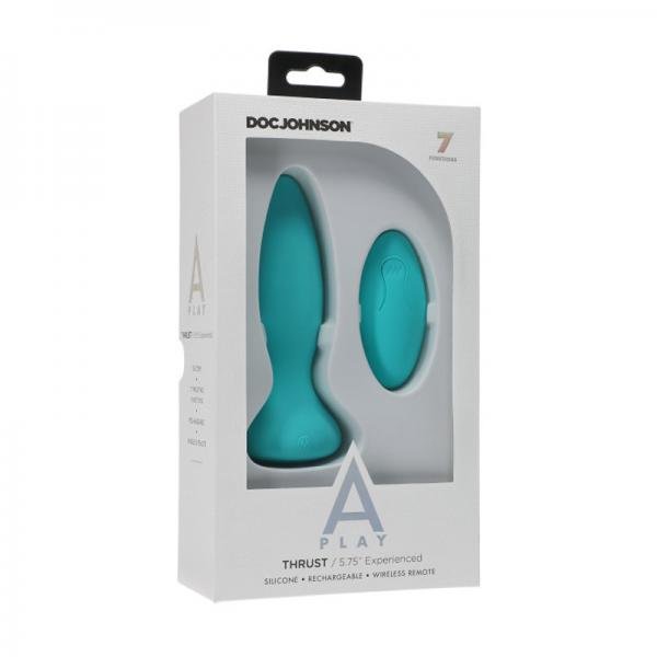 A-play Thrust Experienced Rechargeable Silicone Anal Plug With Remote Teal - Guy Christopher