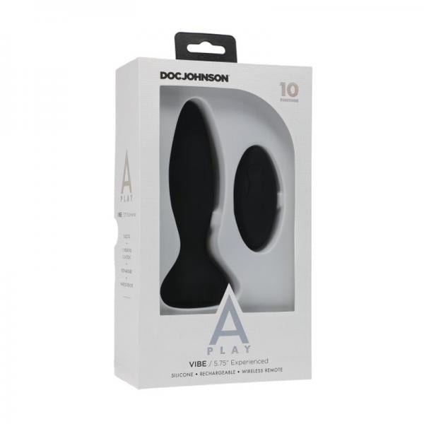 A-play Vibe Experienced Rechargeable Silicone Anal Plug With Remote Black - Guy Christopher