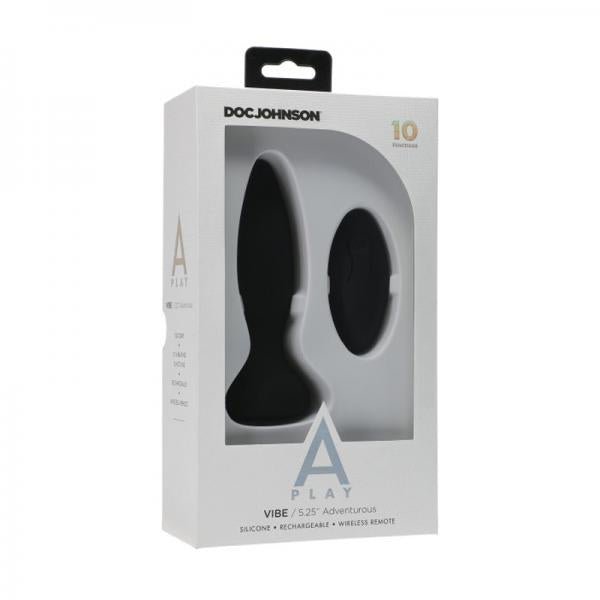 A Play Vibe Rechargeable Adventurous Anal Plug Remote Black - Guy Christopher