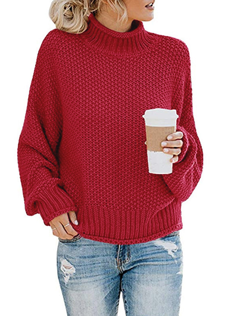 Turtleneck Dropped Shoulder Sweater - Guy Christopher 