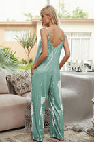 Tie-Dye Spaghetti Strap Jumpsuit with Pockets - Guy Christopher 