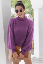 Turtleneck Lantern Sleeve Sweater - Guy Christopher 