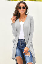 V-Neck Long Sleeve Cardigan with Pocket - Guy Christopher 