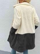 Two Tone Teddy Coat with Pockets - Guy Christopher 