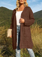 Open Front Long Sleeve Cardigan with Pockets - Guy Christopher 