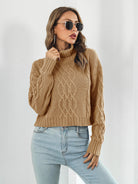 Turtleneck Dropped Shoulder Sweater - Guy Christopher 