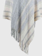 Striped Fringe Hem Hooded Poncho - Guy Christopher 